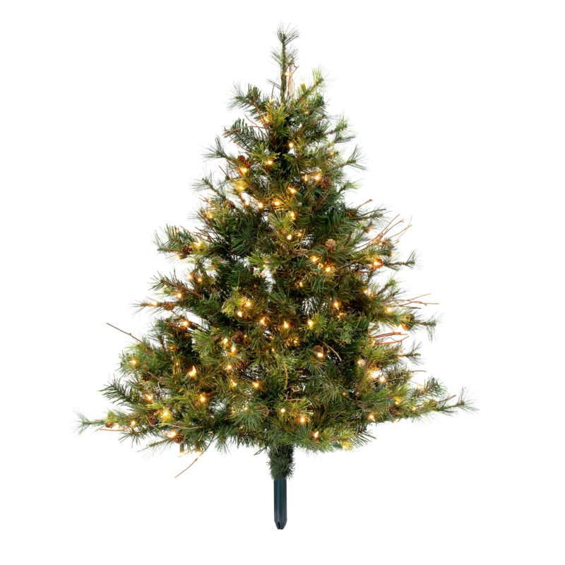 4' Lighted Pine Christmas Tree