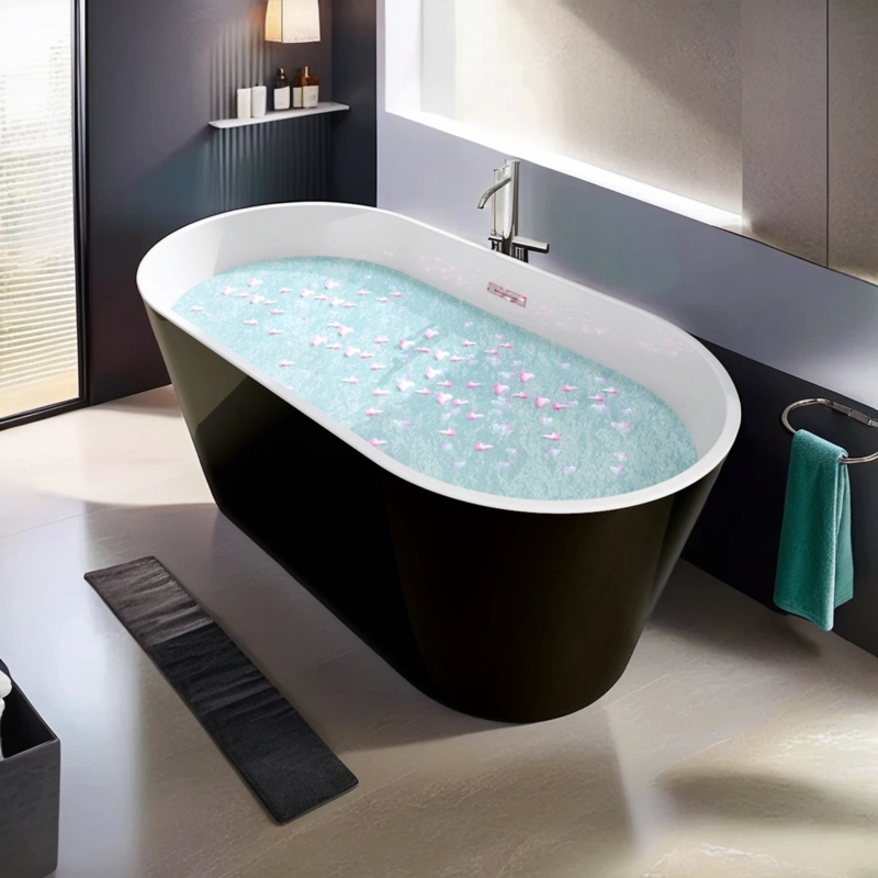 59.1'' x 31.1'' Freestanding Soaking Acrylic Bathtub