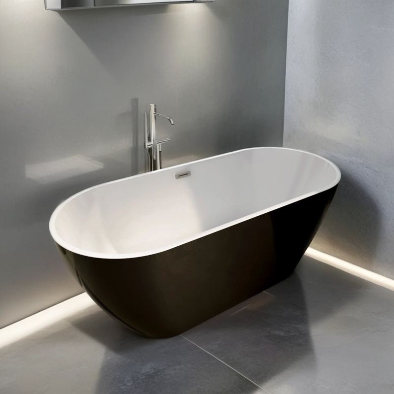 60.11'' x 28.82'' Freestanding Soaking Acrylic Bathtub