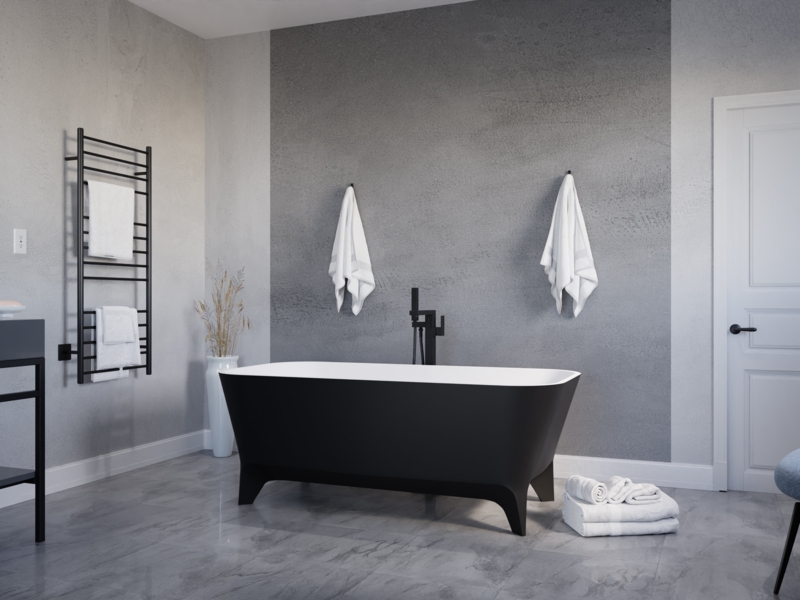 63'' x 31.5'' Freestanding Soaking Stone Bathtub