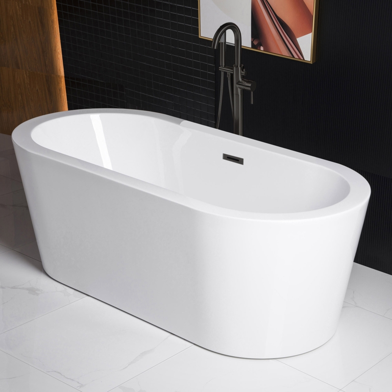 66.38'' x 31.75'' Freestanding Soaking Acrylic Bathtub