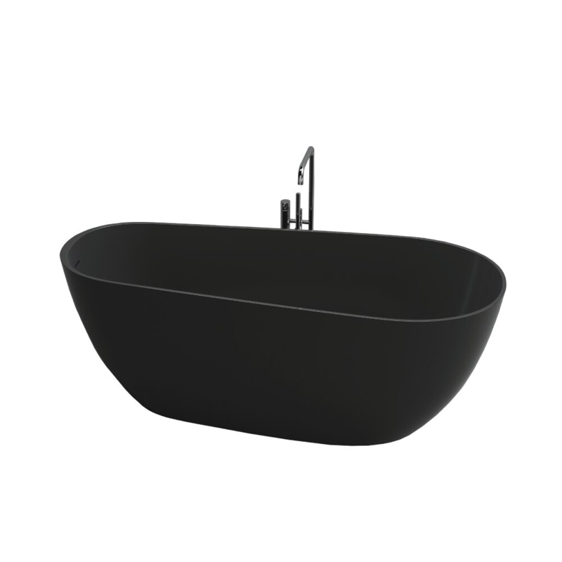 66.93'' x 27.56'' Freestanding Soaking Solid Surface Bathtub