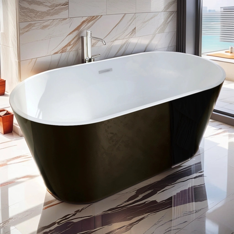 67.11'' x 31.21'' Freestanding Soaking Acrylic Bathtub