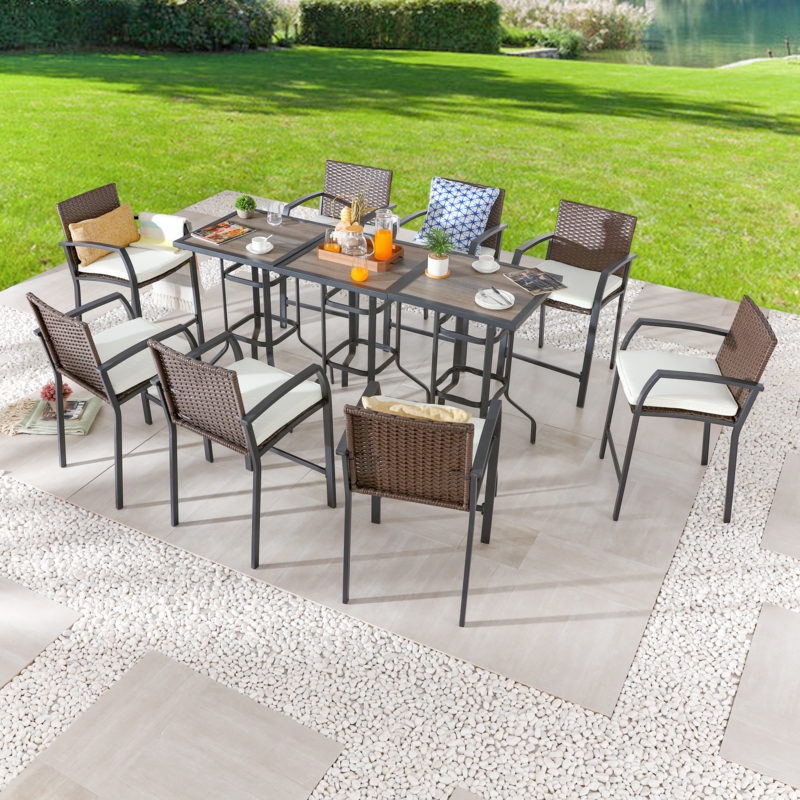 8 - Person Square Outdoor Dining Set with Cushions