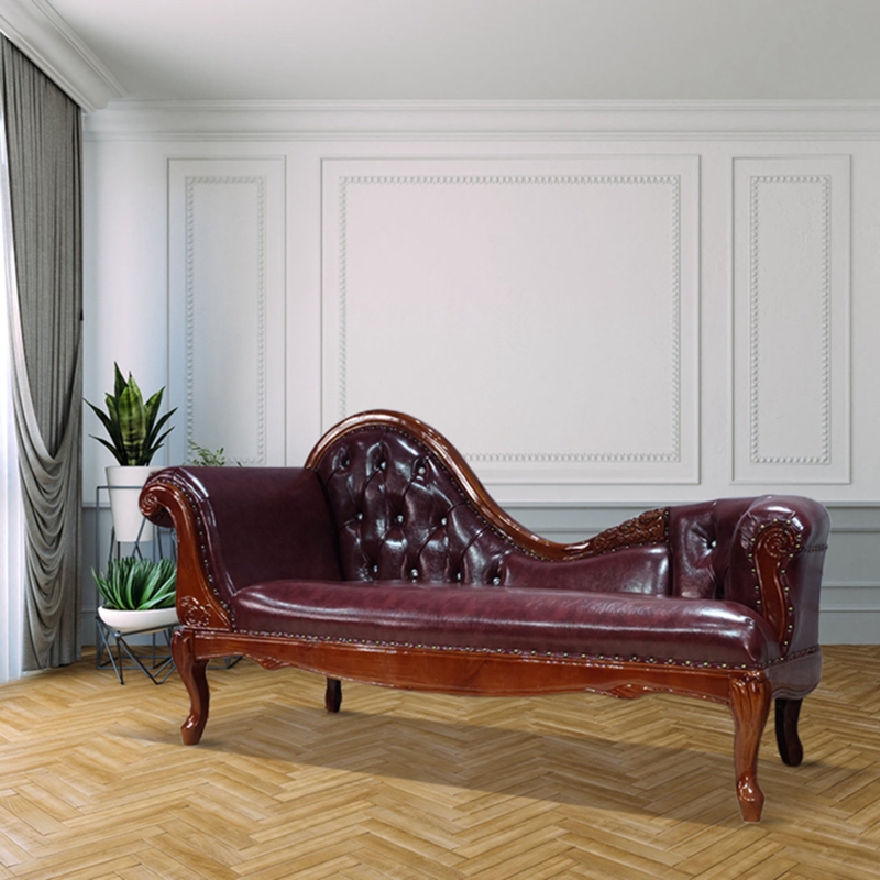 Aalyha Leather Chaise Lounge