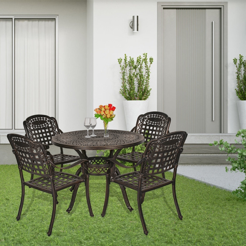 Abheek 4 - Person Round Outdoor Dining Set