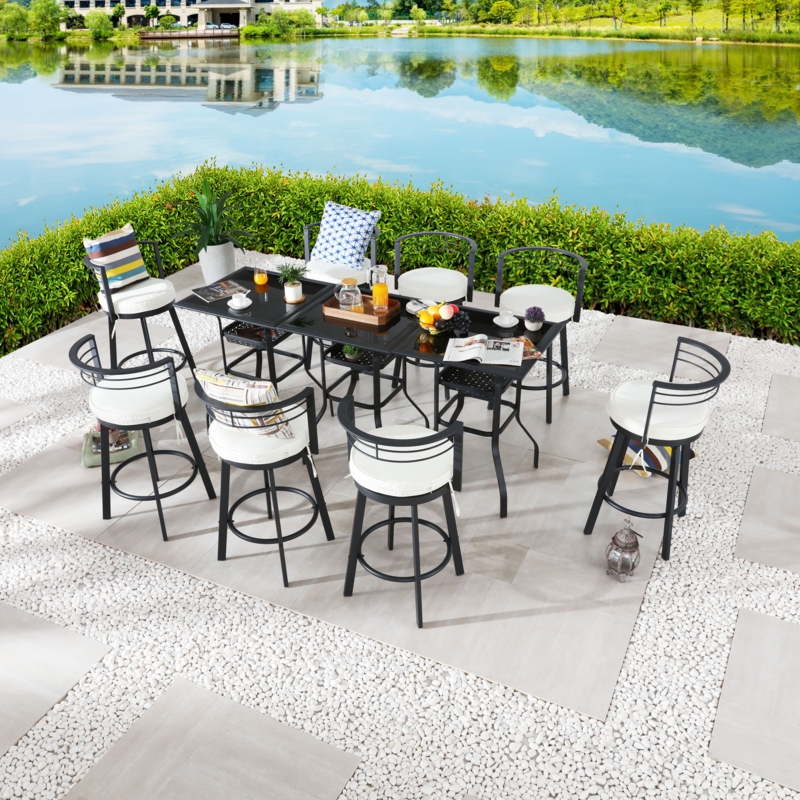 Abrons Square 8 - Person Bar Height Dining Set with Cushions