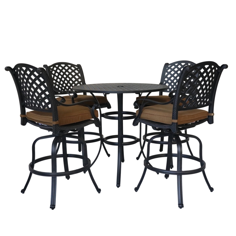 Adrijan 4 - Person Round Outdoor Dining Set with Cushions