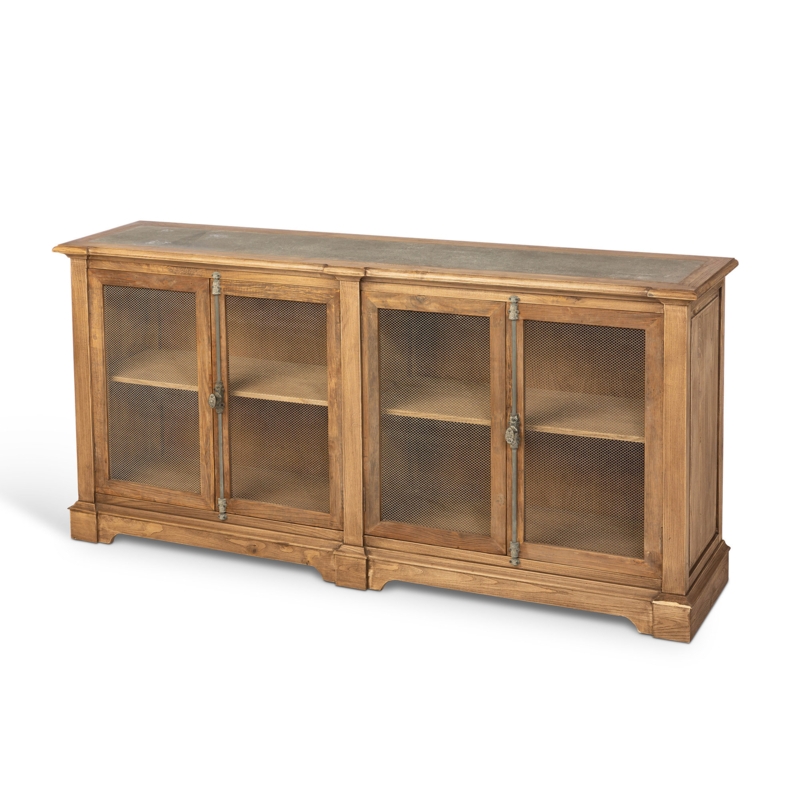 Aged Zinc Top Cabinet