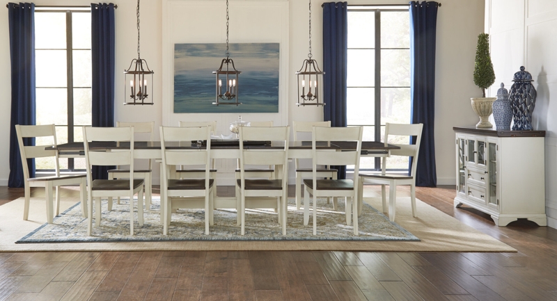 Ajala 11 - Piece Extendable Solid Wood Trestle Dining Set
