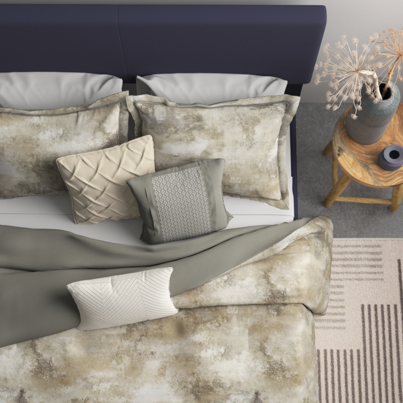 Akira 7 Piece Textured Cotton Blend Comforter Set (Set of 7)
