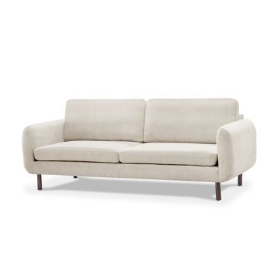 AllModern Leno 86" Upholstered Sofa in Brown/Yellow