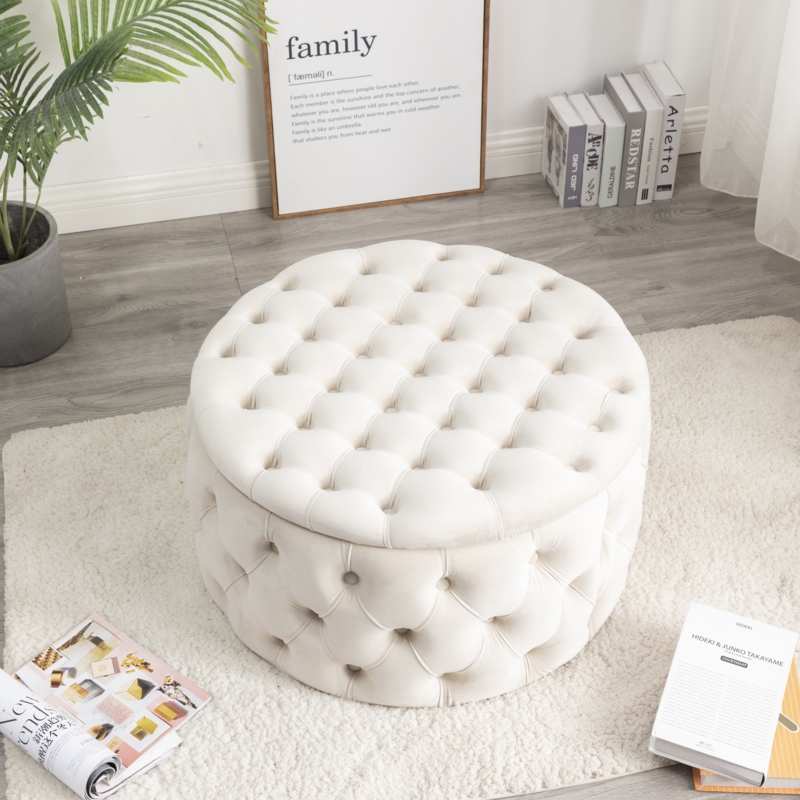 Ameer Velvet Storage Ottoman