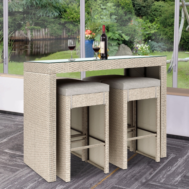 Aneda 4 - Person Rectangular Outdoor Dining Set with Cushions
