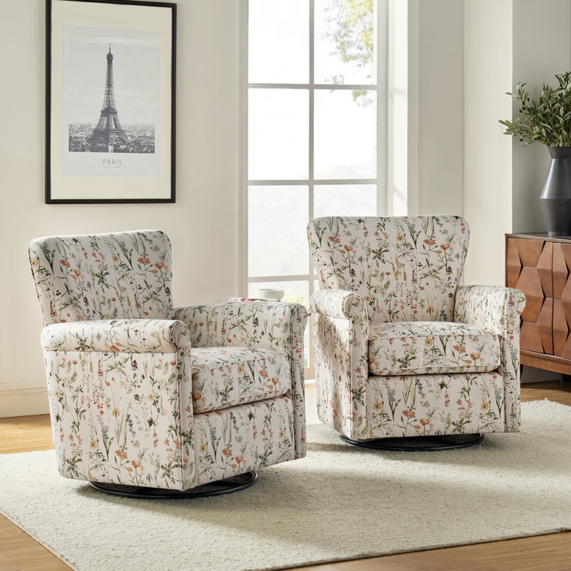 Arleth Upholstered Swivel Armchair