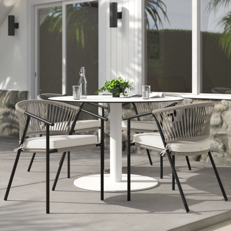 Asauni Outdoor Stacking Dining Armchair with Cushion