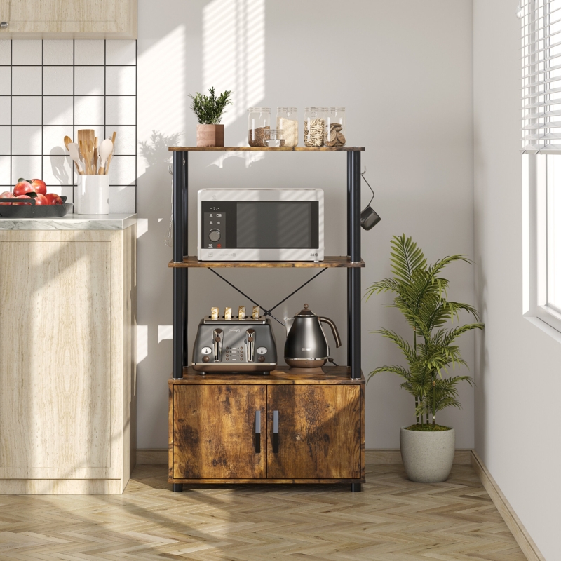 Autrey 23'' Baker's Rack Small Kitchen Microwave Stand with Adjustable Cabinet