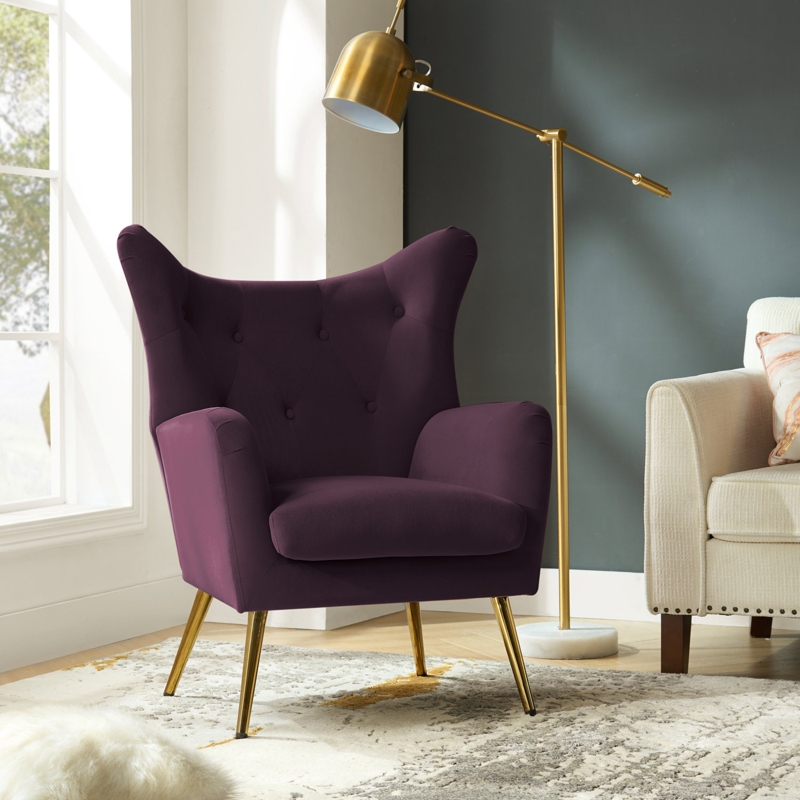Avianna 29.25" Wide Tufted Polyester Wingback Chair