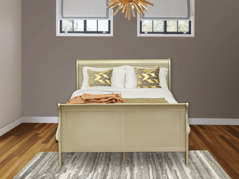 Axel Solid Wood Sleigh Bed