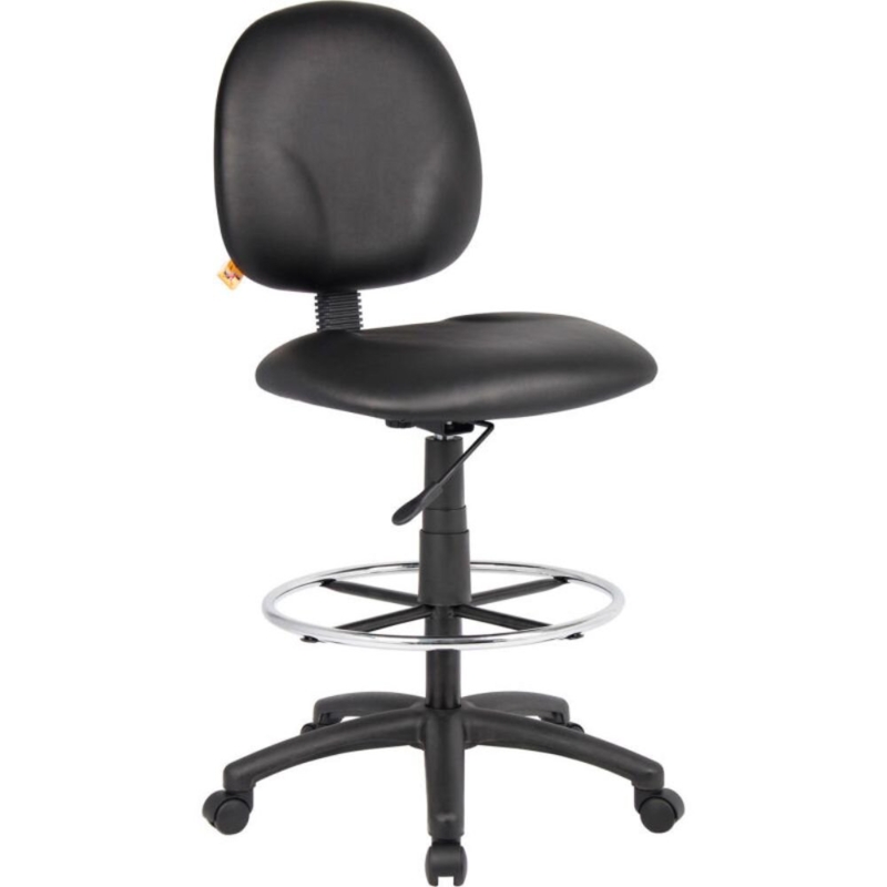 Backed Adjustable Height Ergonomic Lab Stool with Footring Wheels