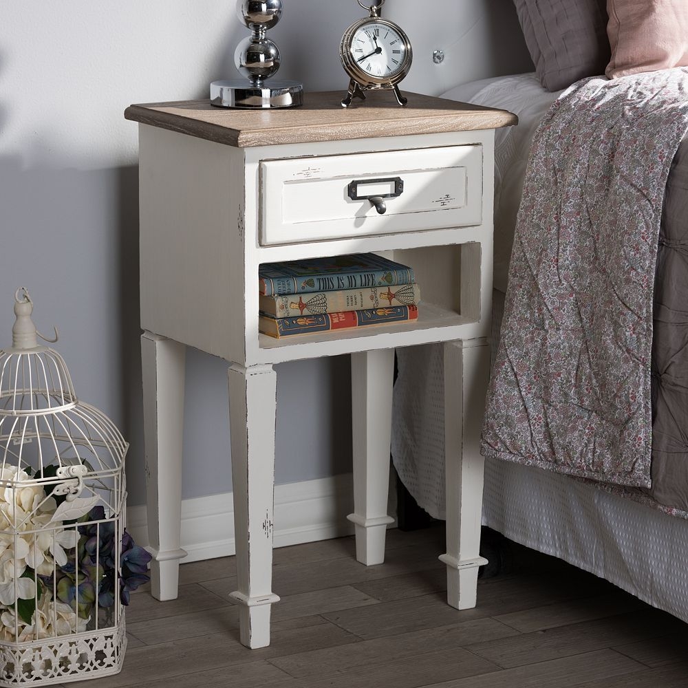 Baxton Studio Dauphine Nightstand, White