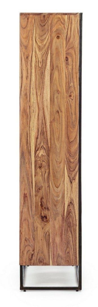 Biblioteca din lemn de salcam si metal, cu 1 usa Egon Natural, l60xA40xH180 cm