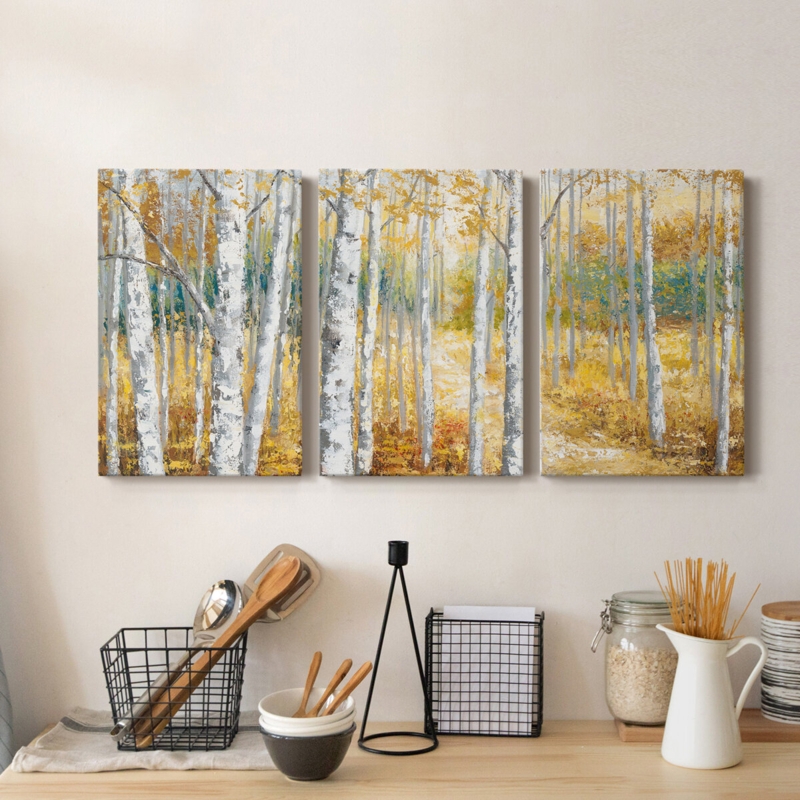 Birch Path II - Wrapped Canvas Painting Print