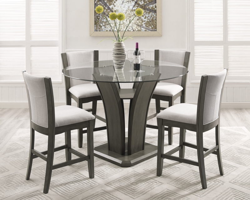 Botalla 5 - Piece Glass Top Dining Set