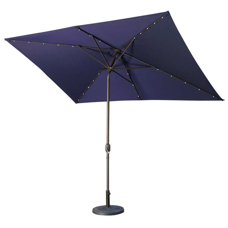 Buono 120'' x 78'' Rectangular Lighted Market Umbrella