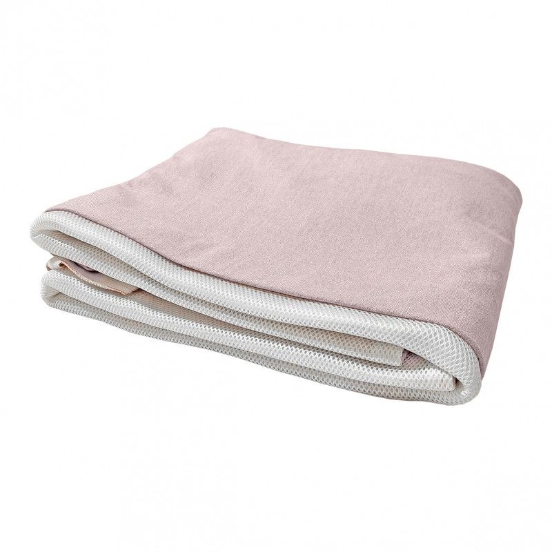 Cache-sommier tapissier 90x200 cm en tissu rose - Nivu 9304