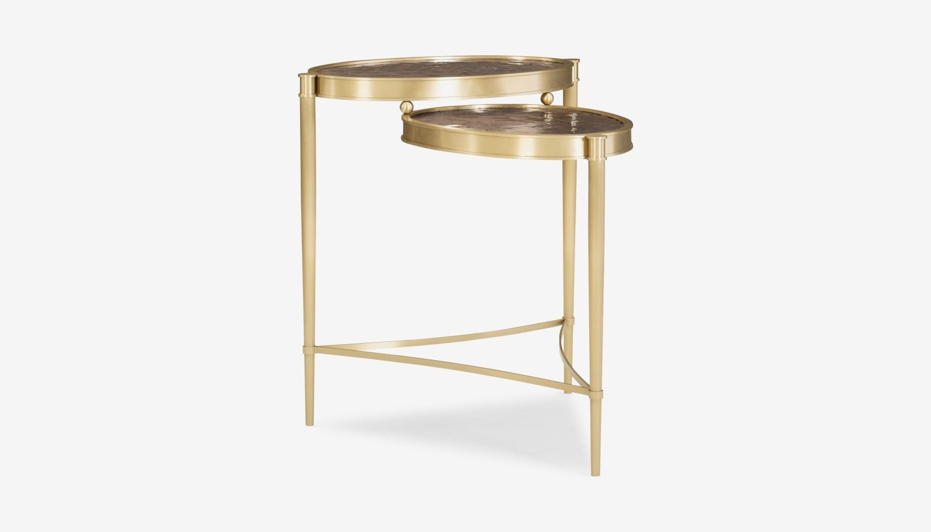 Caracole - Belah Side Table in Champagne Gold & Capiz Shell
