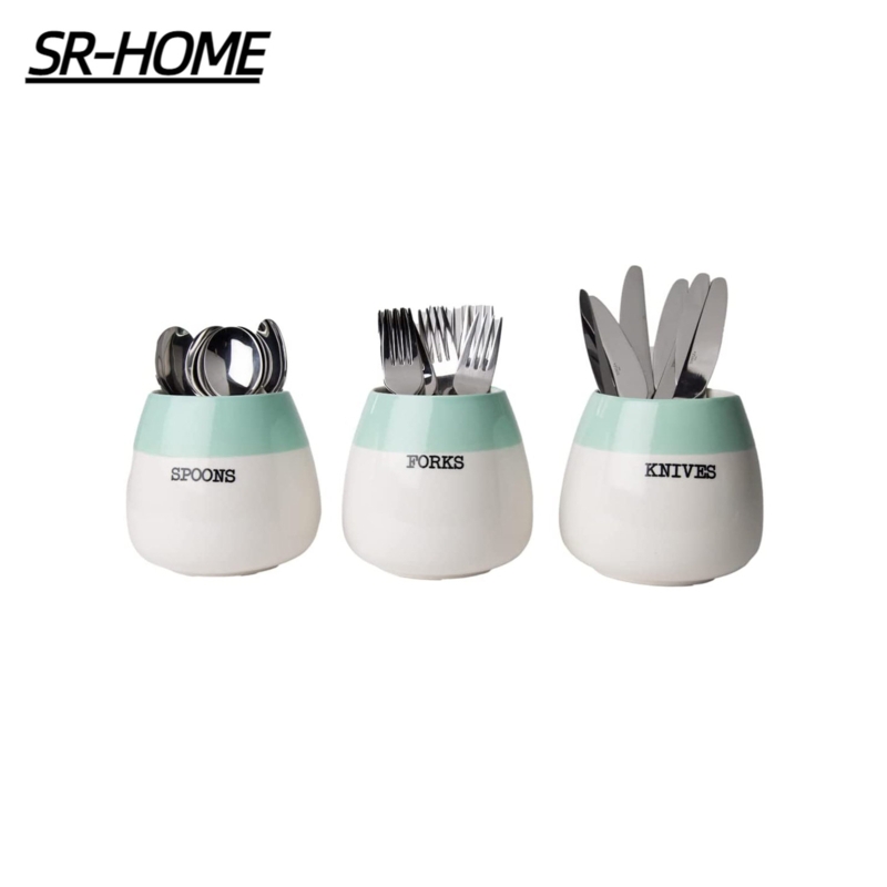 Ceramic / Porcelain Round Utensil Storage Set