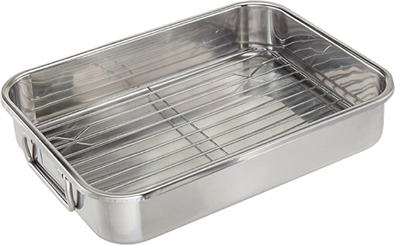 Cook Pro 12'' Stainless Steel Roasting Pan with Rack