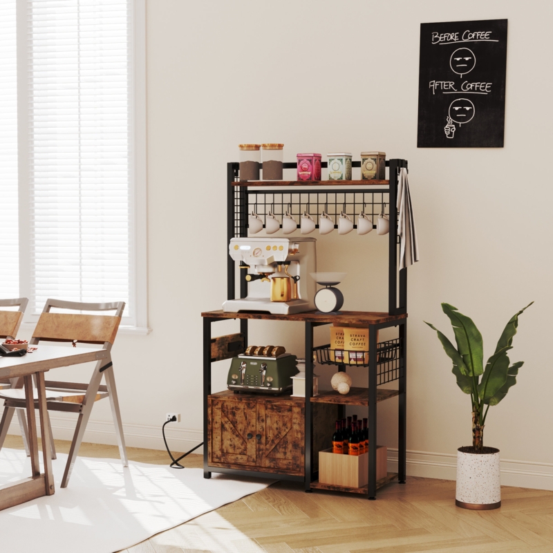 Cratylus 35.4'' Steel Standard Baker's Rack with Microwave Compatibility