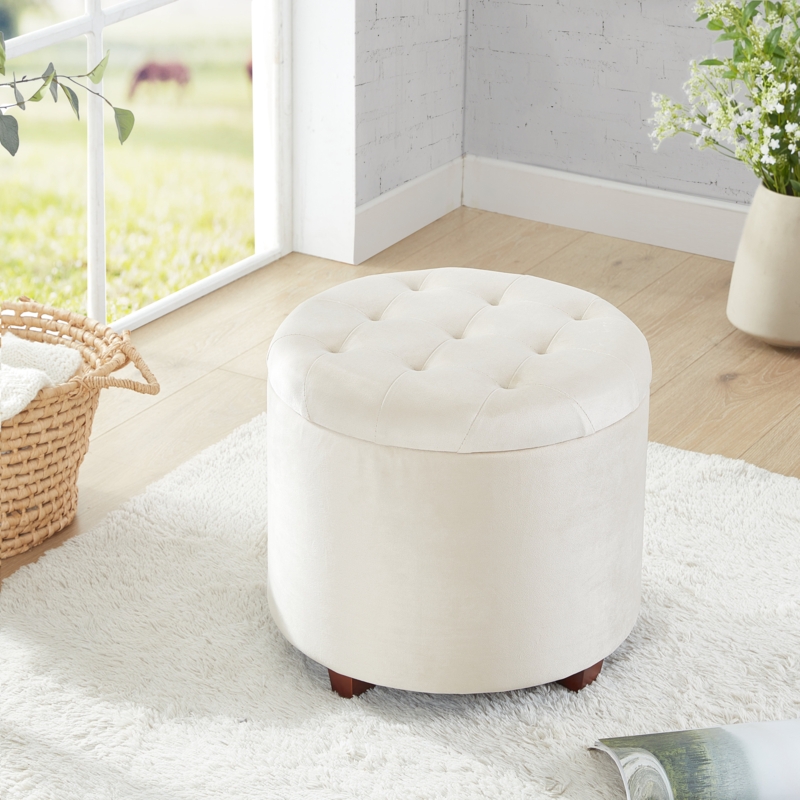 Crompton Velvet Storage Ottoman