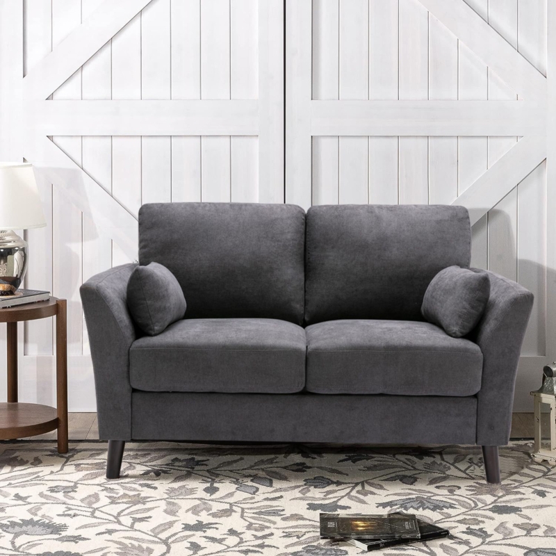 Damian Velvet Fabric Loveseat
