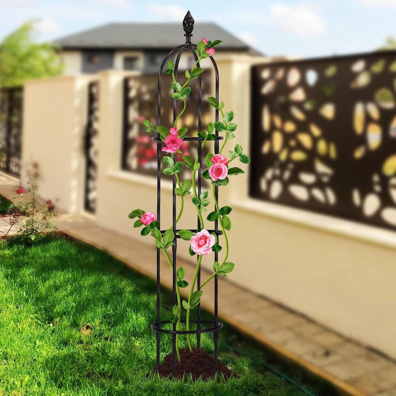 Dirkjan 72'' H x 11.8'' W Metal Obelisk Trellis