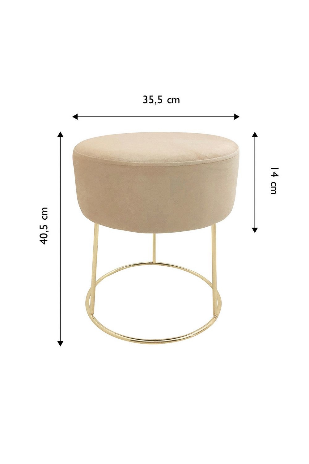 Echtwerk Hocker , Creme , Textil , rund , 35.5x40.5x35.5 cm , Wohnzimmer, Hocker, Sitzhocker
