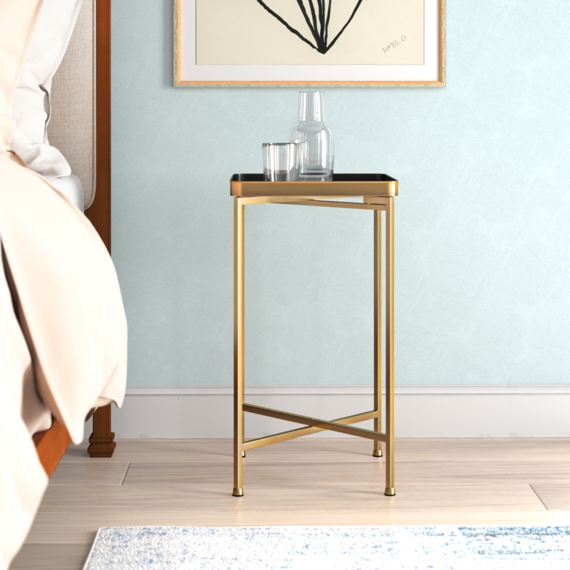 Ekta Tray Top Cross Legs End Table