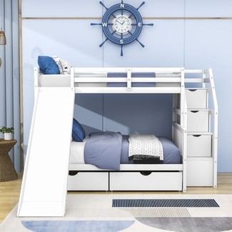 Twin Over Full Bunk Bed With Stairs - Foter