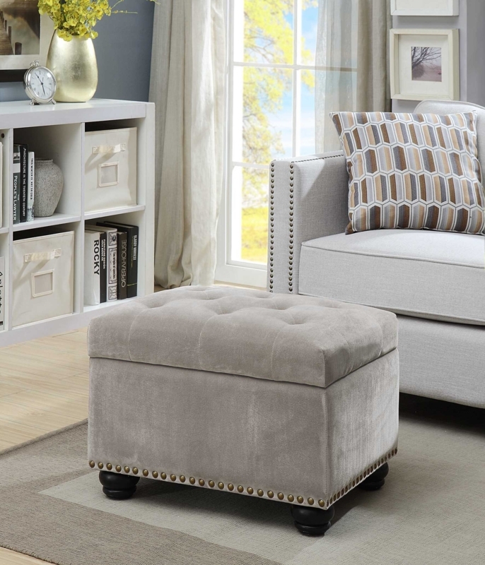 Fanshuai 24" Wide Tufted Rectangle Storage Ottoman