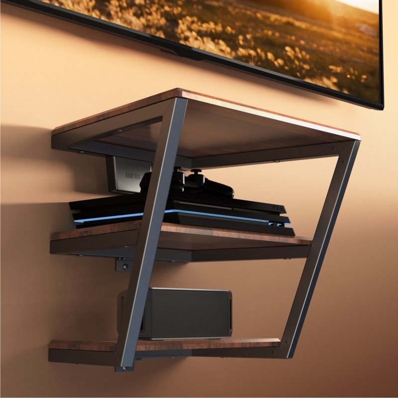 Fleurette Audio-Video Shelving with Metal Steel Frame for DVD Players and TV Box