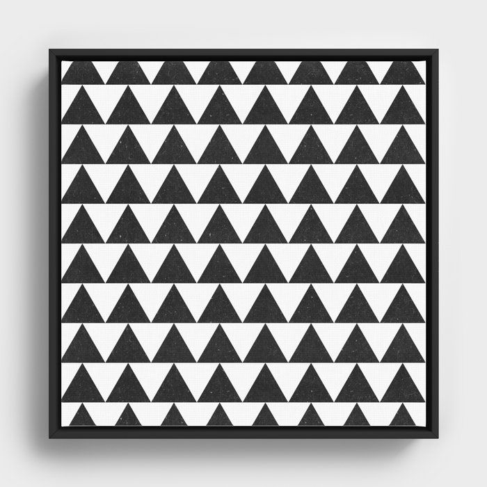 Framed Canvas | Maybe This Is Triangles by Grace - Black - 20" x 20" - Society6