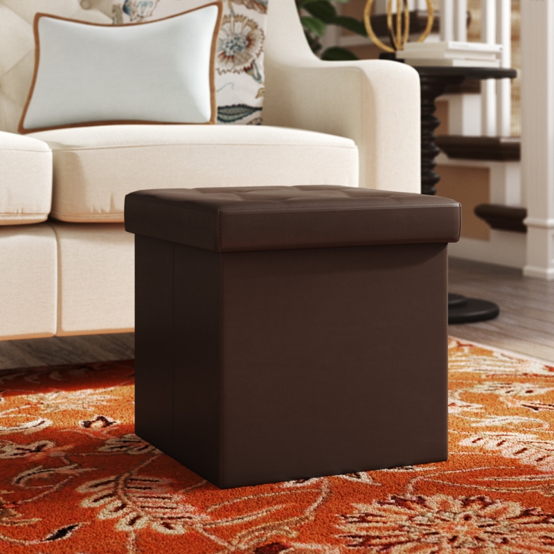 Francis Faux Leather Ottoman