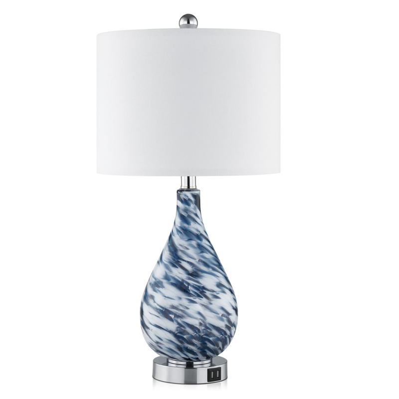 Gawronski 24in. Touching Control Glass Table Lamp with Dual USB Ports