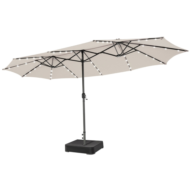 Geraldton 15.4' x 9.2' Rectangular Lighted Market Umbrella