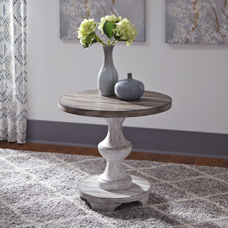 Gildford Solid Wood Pedestal End Table