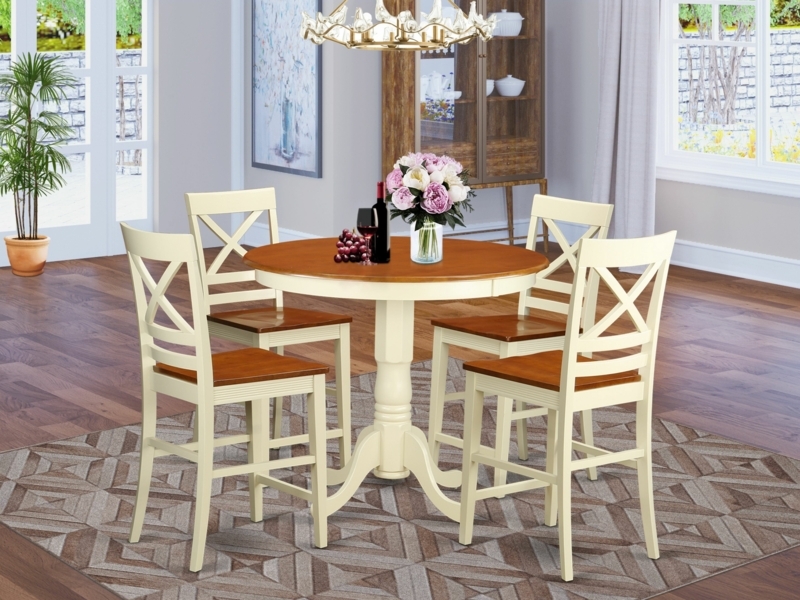 Grattan 5 - Piece Solid Wood Pedestal Dining Set