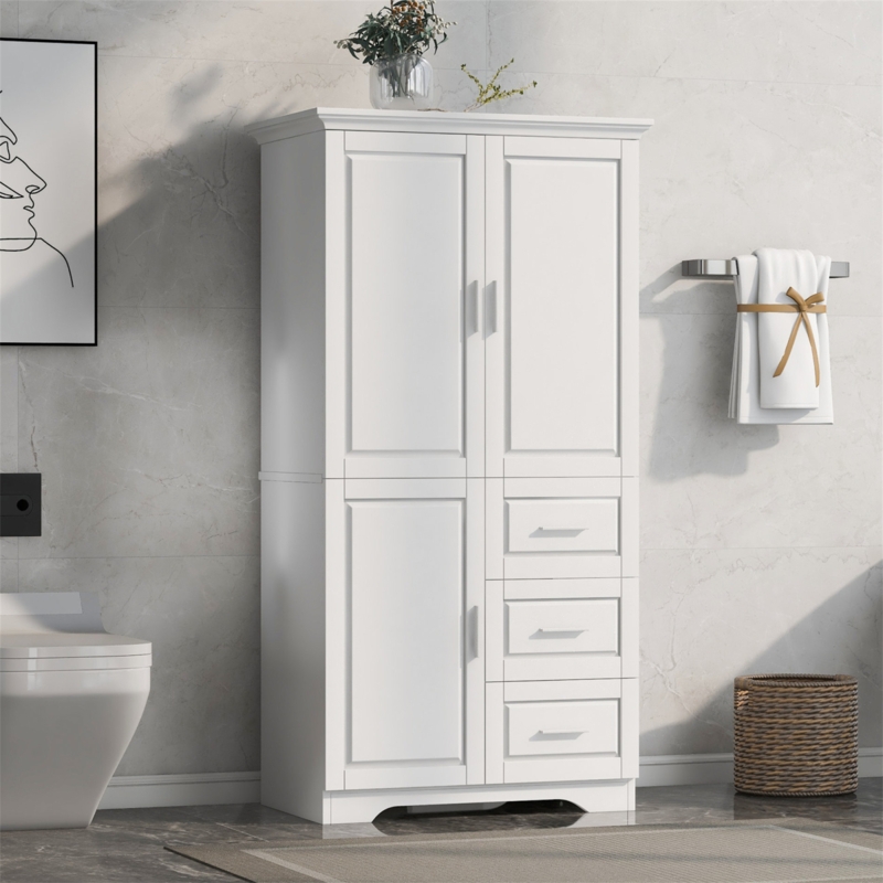 White Linen Cabinet For Bathroom | Foter