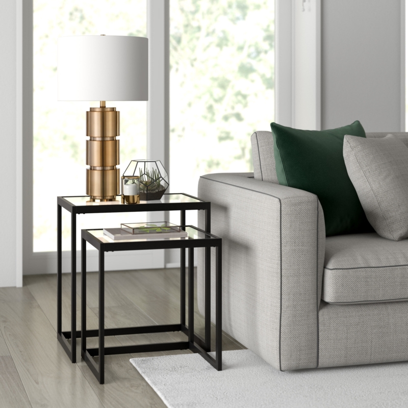 Harr Glass Frame Nesting End Table